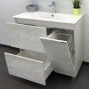 Тумба-умывальник COMFORTY "Верона-90" дуб белый с раковиной Quadro 90