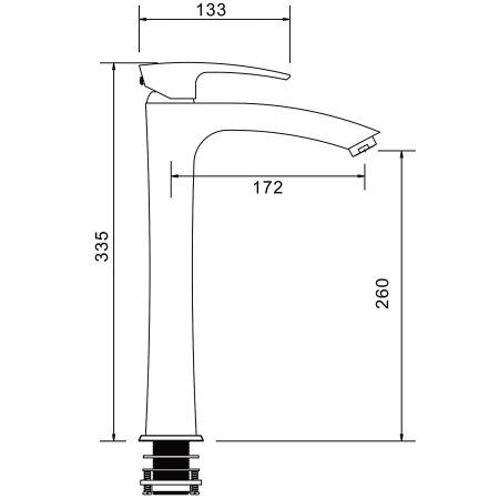 Смеситель для раковины высокий Gappo G1007-32, золото