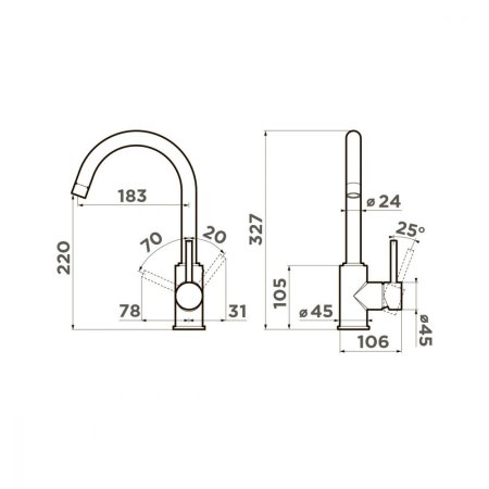 Смеситель Omoikiri Shinagawa-MA 4994159 для кухонной мойки, марципан
