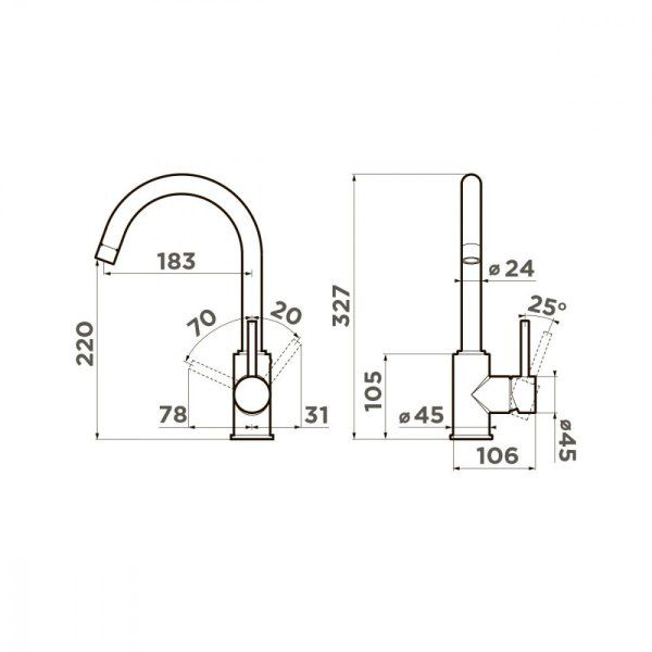 Смеситель Omoikiri Shinagawa-MA 4994159 для кухонной мойки, марципан