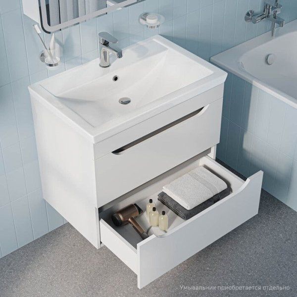 Тумба подвесная, 70 см, белый, Sky, IDDIS, SKY70W0i95 подходит умыв. 4077000i28