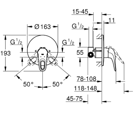 Смеситель Grohe Eurostyle New 33635003 для душа
