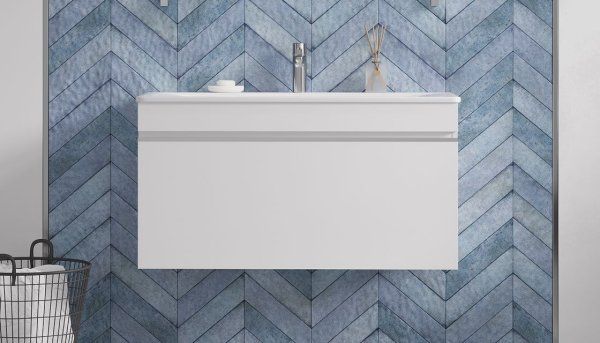 Тумба Velvex подвесная Pulsus 100 Белая (tp.PUL.PUL.100.1Y белый глянец)