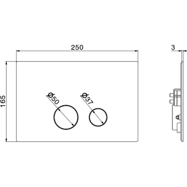 Кнопка смыва Newform X-Steel 316 69643X.50.050 для инсталляции, нержавеющая сталь