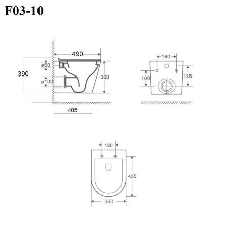 Унитаз подвесной безободковый с сиденьем с микролифтом BOND F03-10