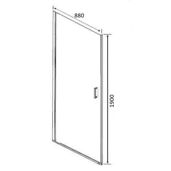 Душевая дверь Orange E05-090TCR 90, прозрачное стекло, хром