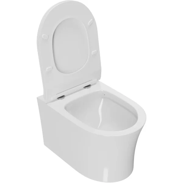 Унитаз подвесной Point Вега PN41711 безободковый, с сиденьем микролифт, белый