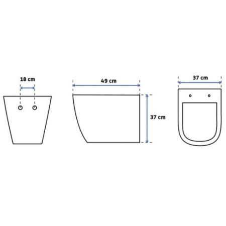 Унитаз Rea Carlo Mini Rimless Black C8936 (подвесной) черный