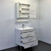 Тумба-умывальник COMFORTY Comforty Никосия-70Н дуб белый с раковиной COMO 70