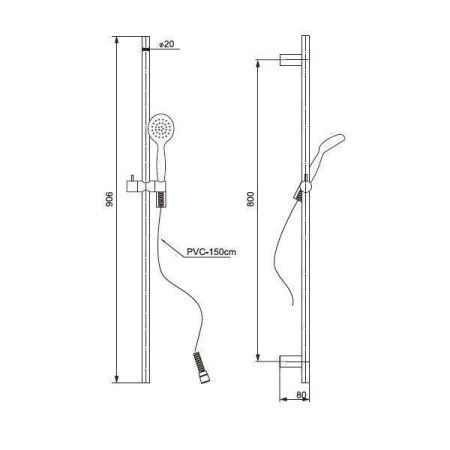 Душевой гарнитур Paini Bergamo BRUACRUC12RW1LES9 хром