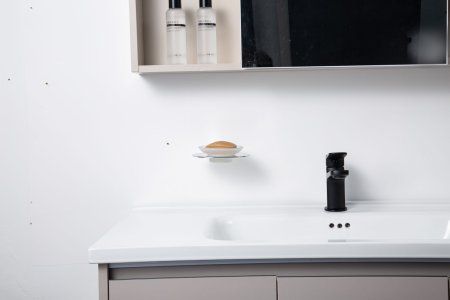 Мыльница стеклянная Gappo G3LU09EM02QA-8SO, хром/белая