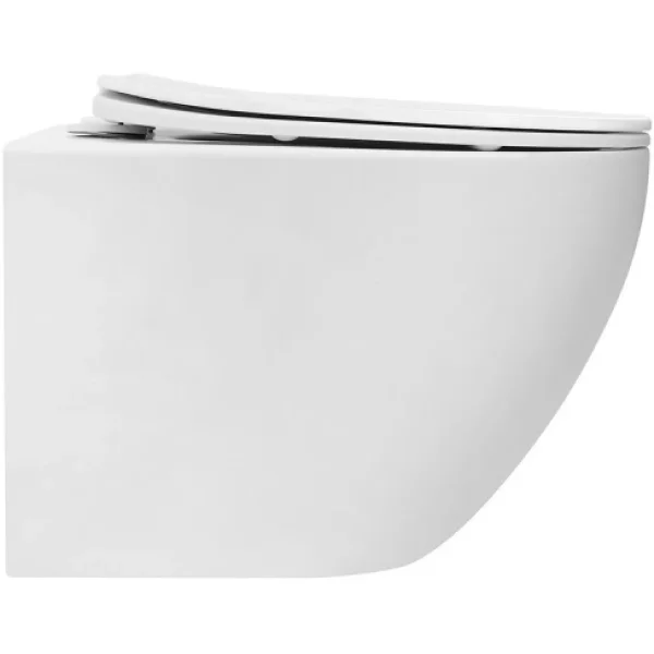 Унитаз подвесной Abber Bequem AC1100TMW безободковый, торнадо, с сиденьем микролифт, белый матовый
