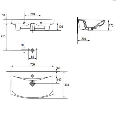 Раковина Cersanit Carina UM-CAR70/1 70