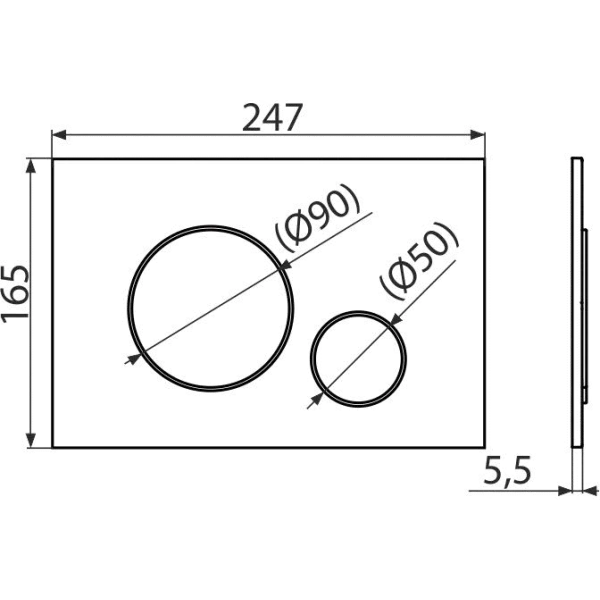 Кнопка смыва AlcaPlast M776 для инсталляции, белый матовый/хром/белый матовый