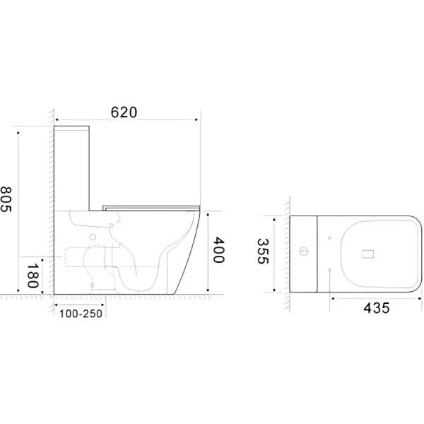 Унитаз-компакт Ceruttispa Manlio CT10618 безободковый, торнадо, с сиденьем микролифт, белый