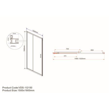 Душевая дверь Vincea Garda VDS-1G 150x190 шиншилла, хром