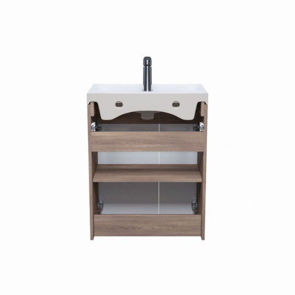 Тумба с умывальником IDDIS напольная с дверцами 60 см белая/под дерево Zodiac (ZOVJD6YLADHTFiZR95FRK)