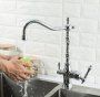 Смеситель Faop A4305 для кухни с подключением фильтра для питьевой воды хром