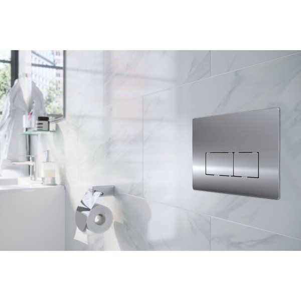 Кнопка смыва Azario 24.7х2.5х16 , пластик, цвет Хром глянцевый (AZ-8200-0089/AZ-P58-0120)