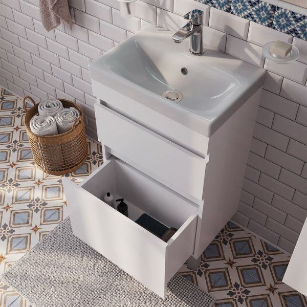 Тумба с умывальником IDDIS напольная с ящиками, белая, 50 см, Zodiac. Подходит ум. 3505000i28 (ZOSRD5ZJCBQYFiZW95RYK)