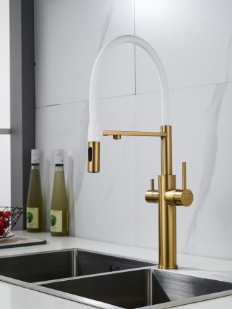 Смеситель для кухни Shevanik S478G, Золотой сатин