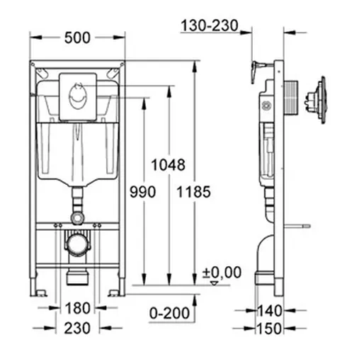 Ревизионный короб для инсталляции grohe