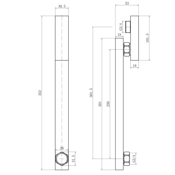 Удлинитель штанги FASHUN душевой системы (A32402) - купить в Москве по низкой цене в интернет-магазине с доставкой по всей России | HITsant Удлинитель штанги FASHUN душевой системы (A32402)