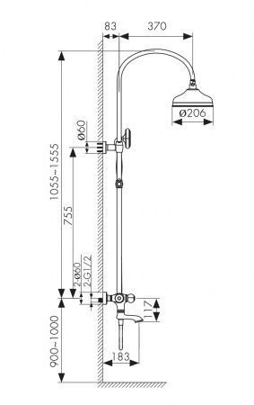 Душевая система KAISER с термостатом Aria (03182-1)