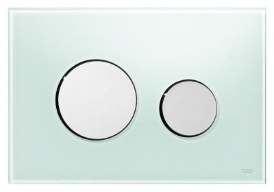 Кнопка смыва Tece Loop 9240653 зеленое стекло, кнопка хром глянцевый