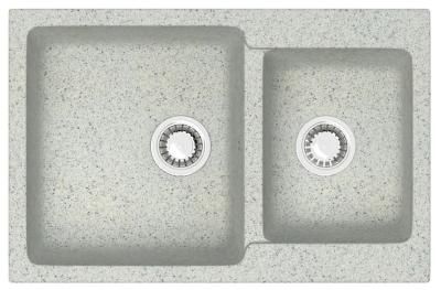 Кухонная мойка AZARIO Grand 765х500х190 двойная, искусственный мрамор, цвет Светло серый (CS00079906)