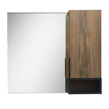 Зеркало-шкаф COMFORTY "Штутгарт-90" дуб тёмно-коричневый