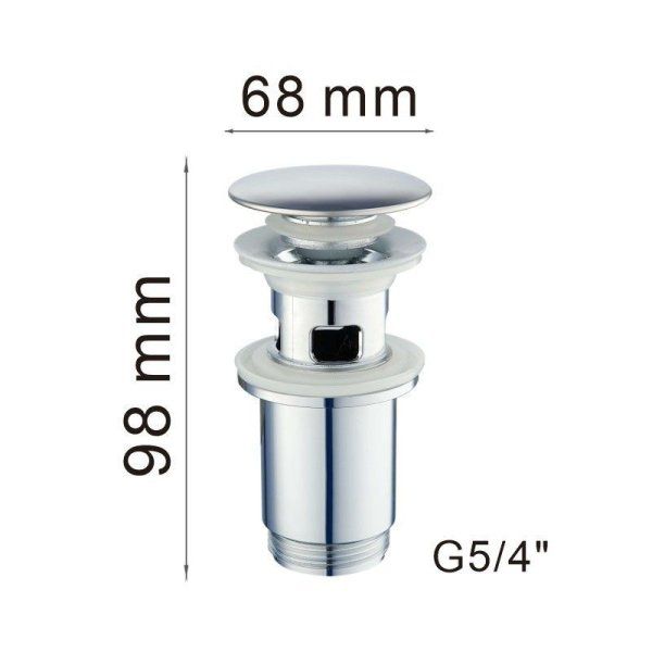 Донный клапан Haiba хром (HB65-3)