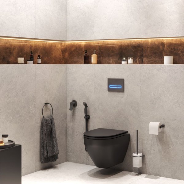 Комплект для ванной комнаты AM.PM Spirit V2.0 CK70GH, Черный; синий; белый