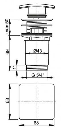 Донный клапан для раковины AlcaPlast A393