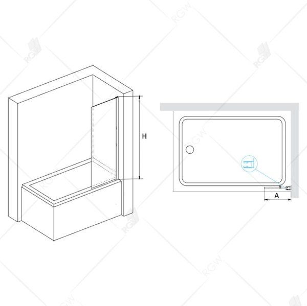 Шторка на ванну RGW Screens 351105650-11 стекло прозрачное/профиль хром