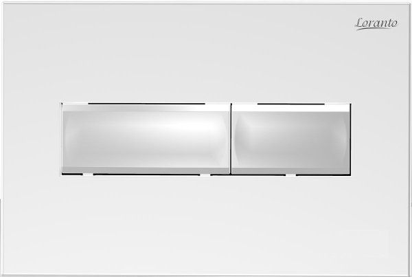 Кнопка смыва Loranto 24.5х1.9х16.5 для инсталляции, металл/пластик, цвет Белый глянцевый (7320)