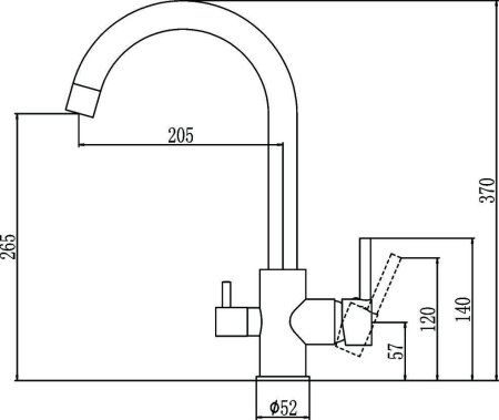 Смеситель для кухонной мойки с фильтром питьевой воды Savol (S-L1802)