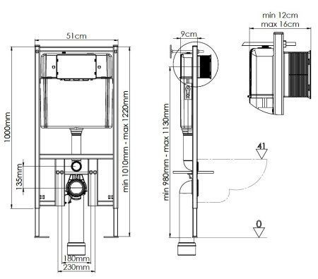 Сет LORANTO Инсталляция + Azario Teramo (квадратный) подвесной безободковый унитаз с сидением микролифт (4501+AZ-0052)