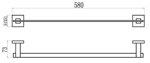 Держатель для полотенец прямой 60 см Savol 65с (S-06524C)