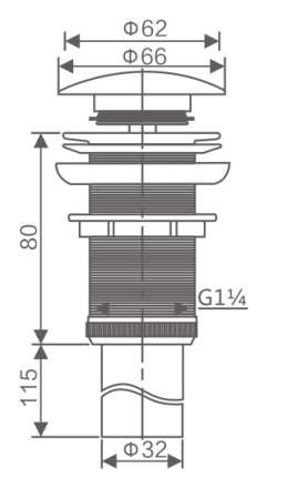 Донный клапан Savol с переливом (S-XS001C)