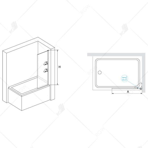 Шторка на ванну RGW Screens 03115408-11 стекло прозрачное/профиль хром