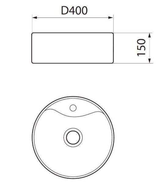 Умывальник RUNO  мебельный Sole D40" с отверстием под смеситель (00-00001448)